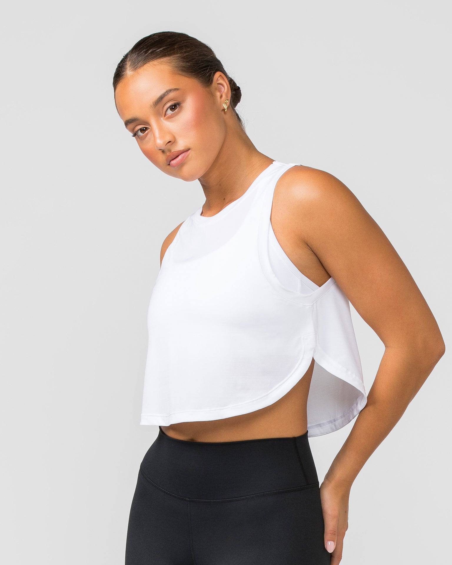 Ignite Cropped Training Tank - White-Singlets & Tanks-XXS-112379WHT-XXS-MNAPPRL28010-3-Muscle Nation