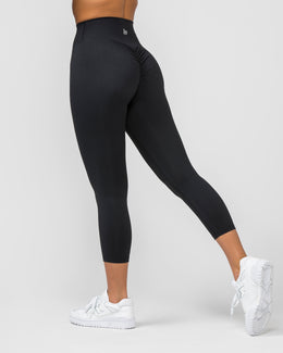 Signature Scrunch 7/8 Leggings - Black-Leggings-XXS-MNAPPRL7732-MNAPPRL7732-1-Muscle Nation