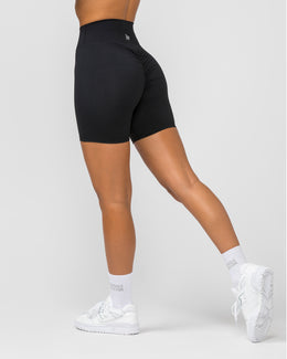 Signature Scrunch Bike Shorts - Black-Shorts-XXS-MNAPPRL7534-MNAPPRL7534-1-Muscle Nation