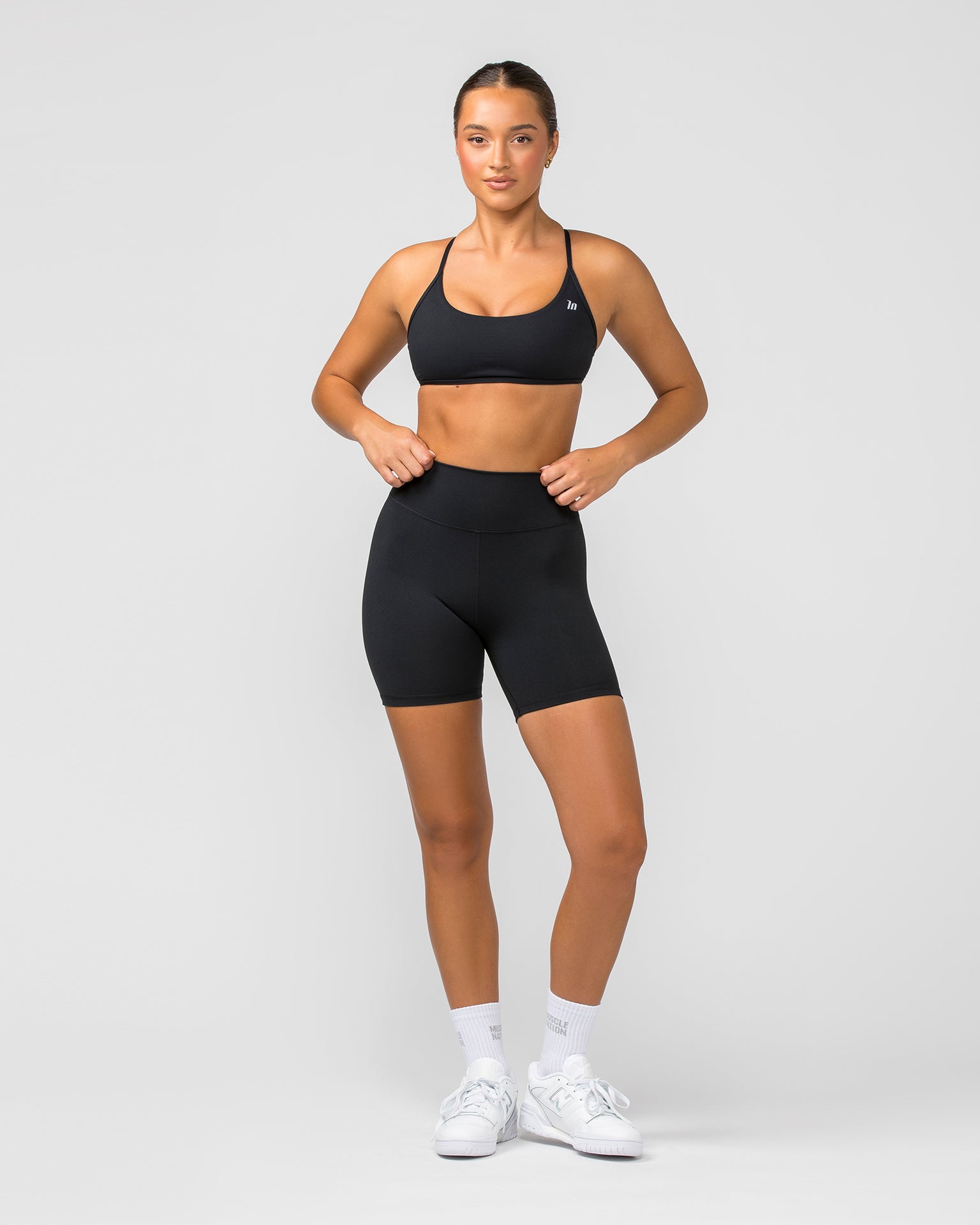 Signature Scrunch Bike Shorts - Black-Shorts-XXS-MNAPPRL7534-MNAPPRL7534-5-Muscle Nation