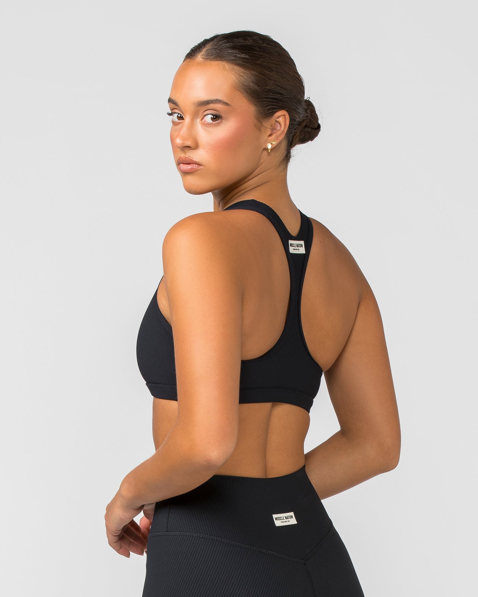 Flex Rib Bra - Black-Sports Bras-XXS-112372BLK-XXS-MNAPPRL40139-4-Muscle Nation