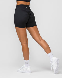 Signature Scrunch Midway Shorts - Black-Shorts-XXS-012204BLK-XXS-MNAPPRL13017-1-Muscle Nation