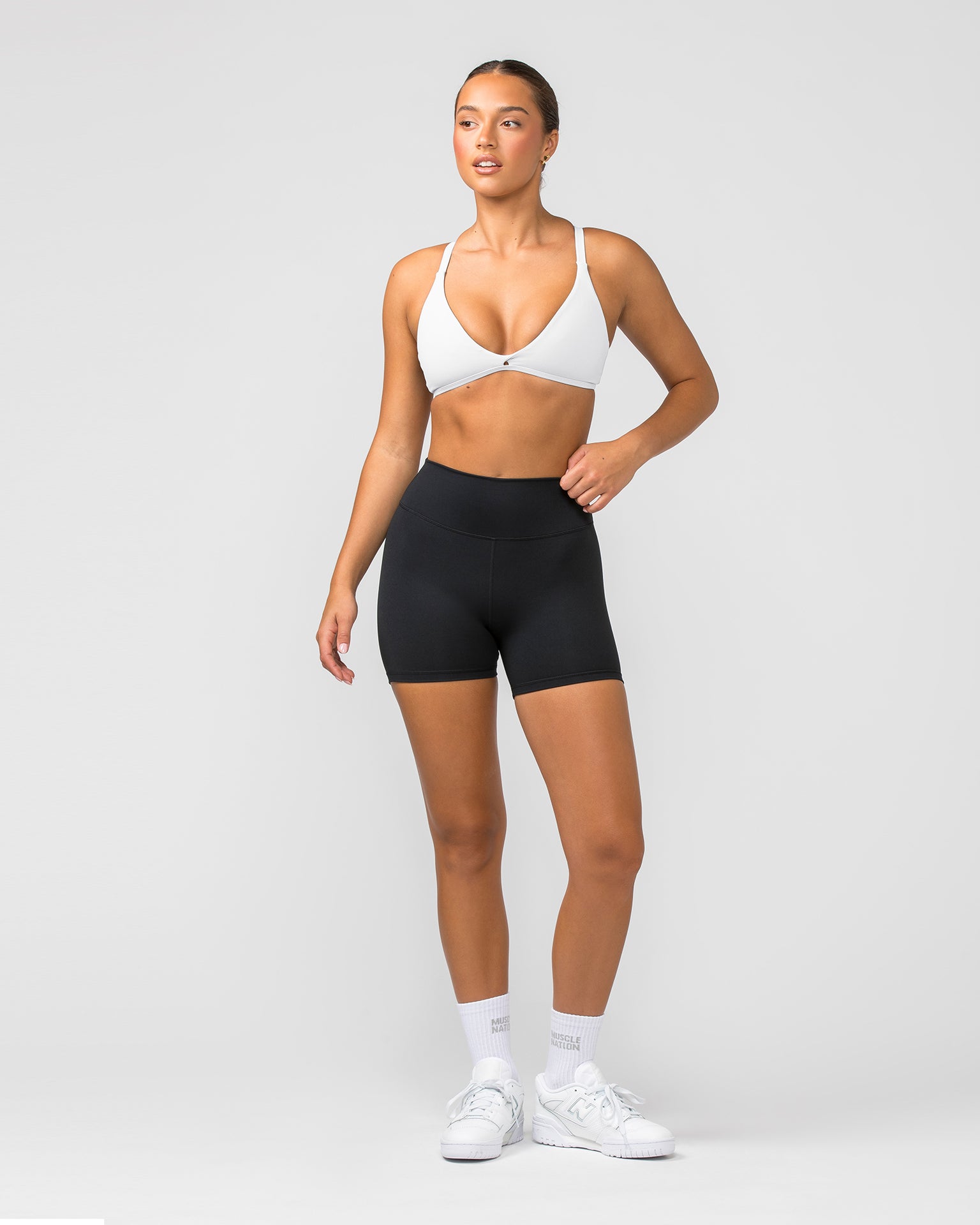 Signature Scrunch Midway Shorts - Black-Shorts-XXS-012204BLK-XXS-MNAPPRL13017-6-Muscle Nation