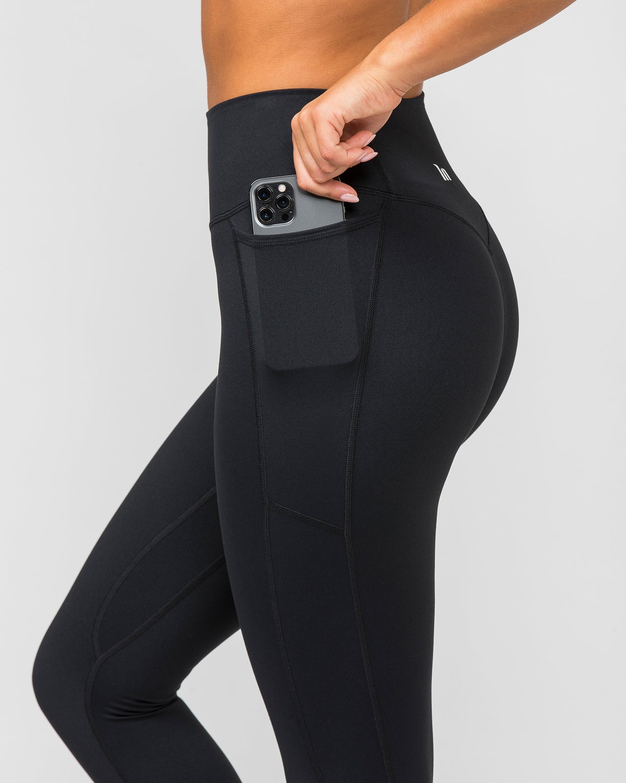Agility Pocket Ankle Length Leggings Black - Muscle Nation women's leggings, view 2