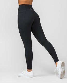 Agility Pocket Ankle Length Leggings - Black-Leggings-XXS-012405BLK-XXS-MNAPPRL29337-1-Muscle Nation