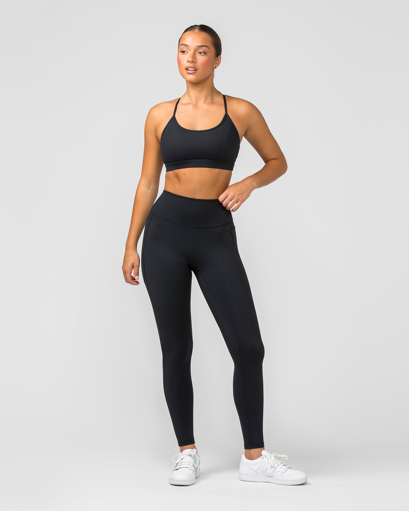 Agility Pocket Ankle Length Leggings - Black-Leggings-XXS-012405BLK-XXS-MNAPPRL29337-6-Muscle Nation
