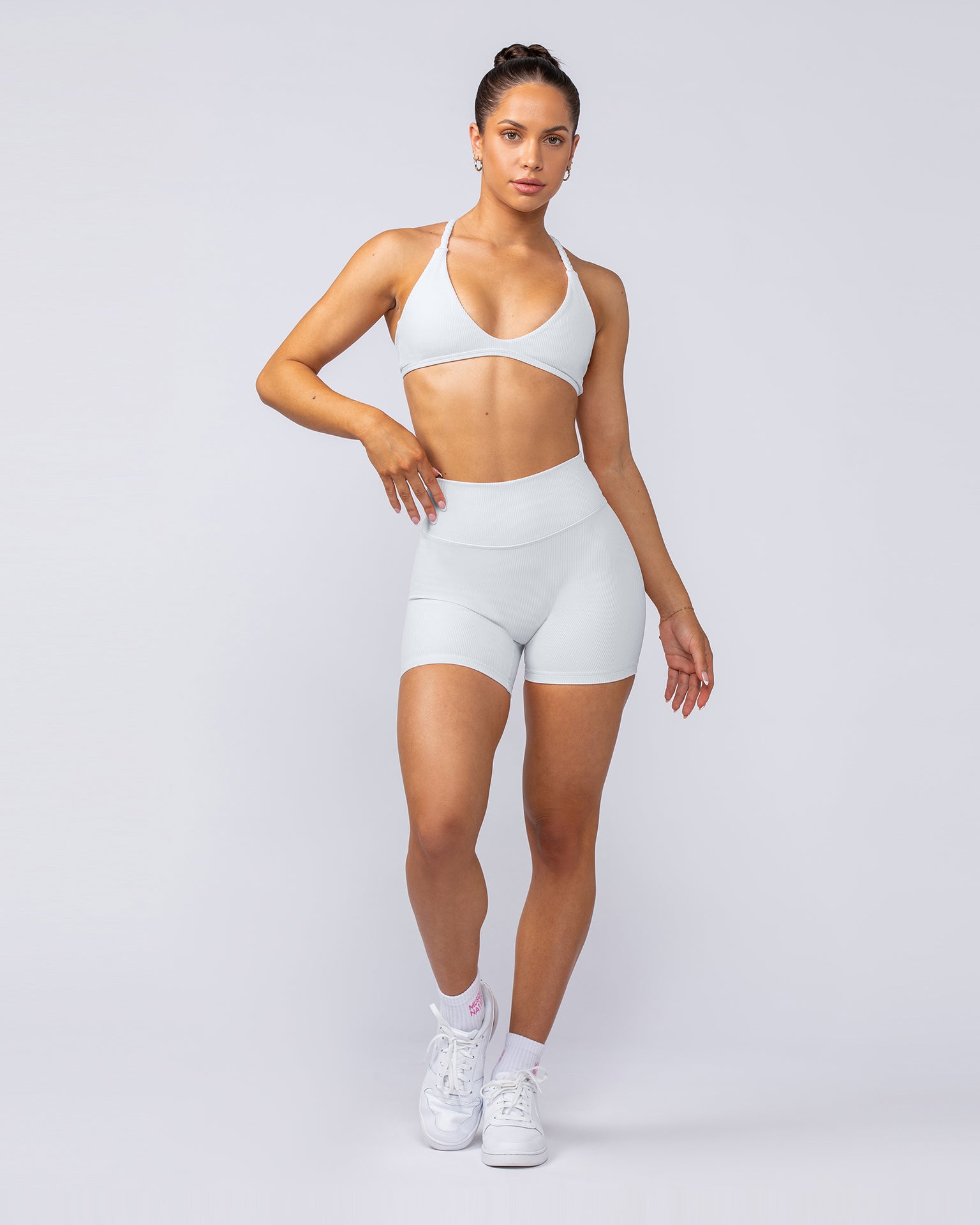 Zero Rise Rib Midway Shorts - White-Shorts-XXS-112490WHT-XXS-MNAPPRL40000-6-Muscle Nation