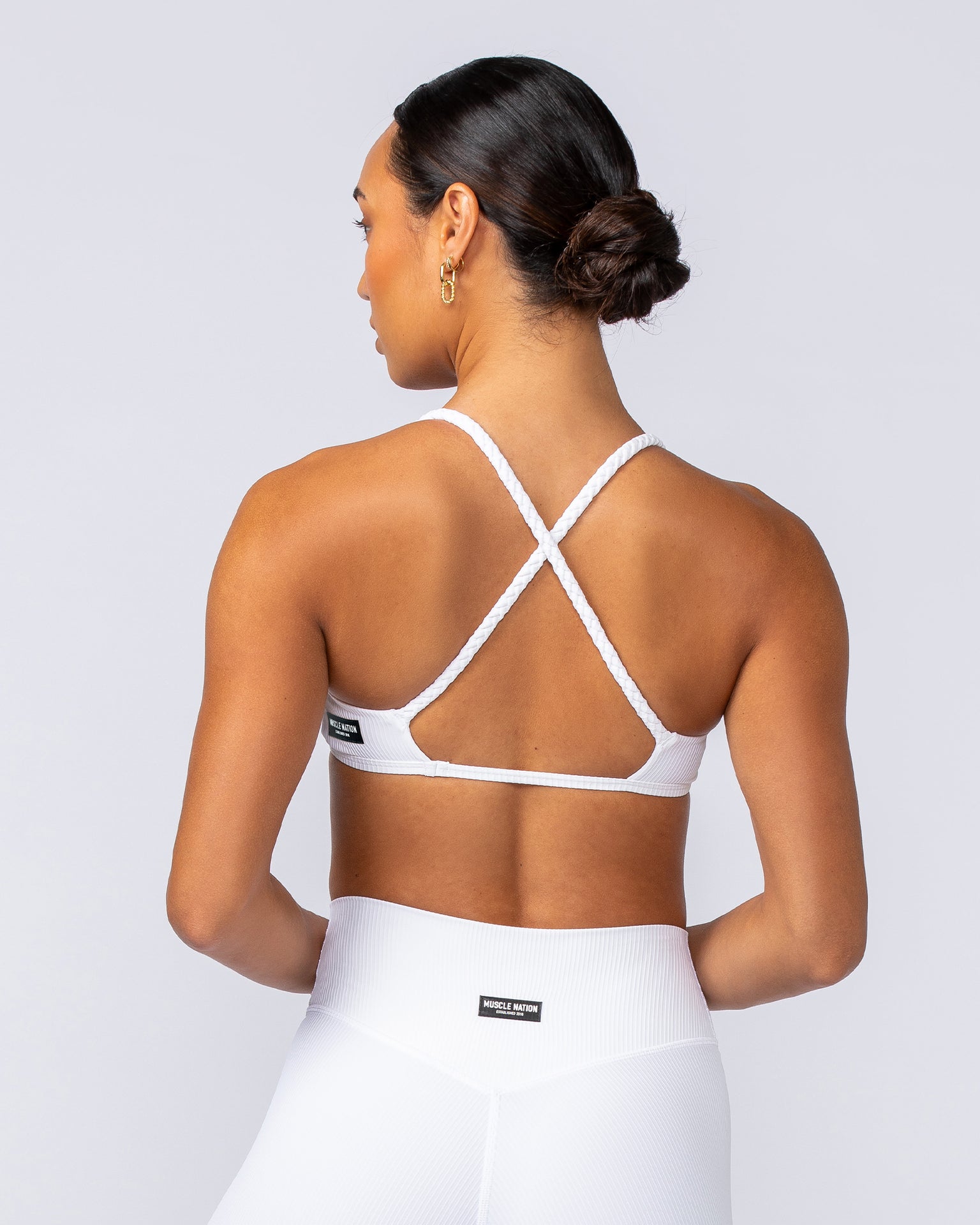 Breeze Rib Bralette - White-Bralettes-XXS-112489WHT-XXS-MNAPPRL33919-4-Muscle Nation