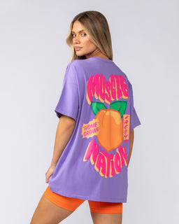 Peachy Oversized Tee Orchid - Muscle Nation women's gym tee