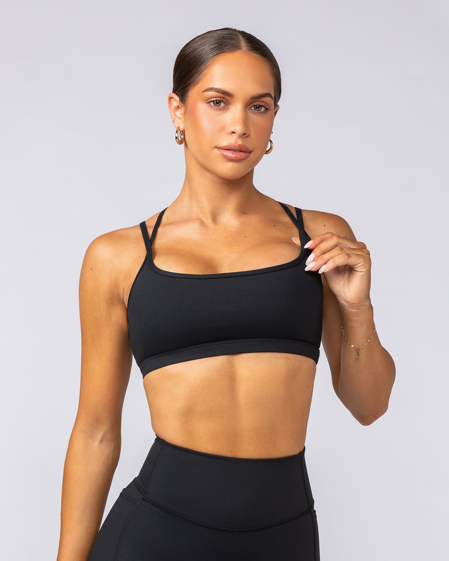 Pace It Bra - Black / Black-Sports Bras-XXS-092402BLKBLK-XXS-MNAPPRL40176-1-Muscle Nation