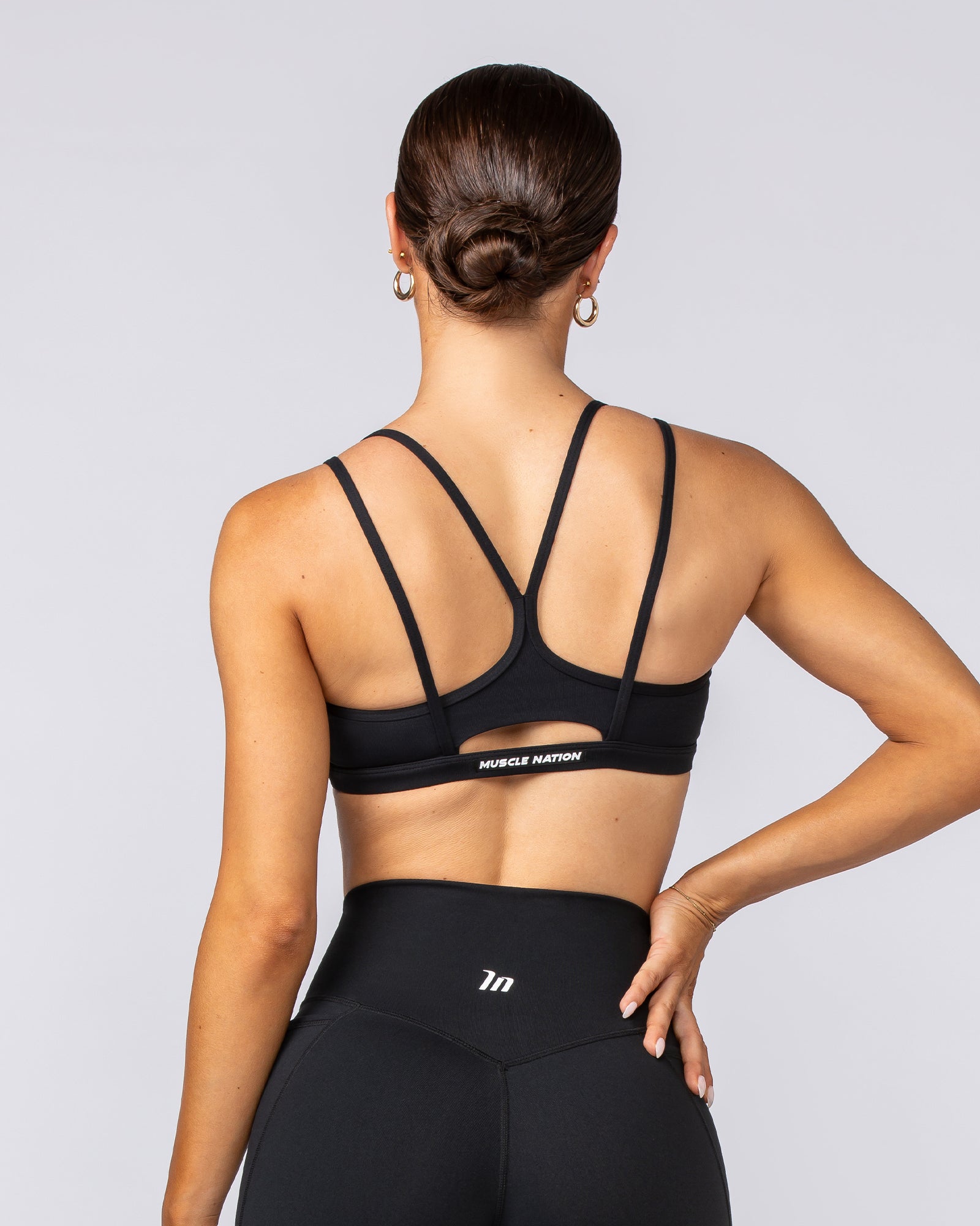 Pace It Bra - Black / Black-Sports Bras-XXS-092402BLKBLK-XXS-MNAPPRL40176-4-Muscle Nation