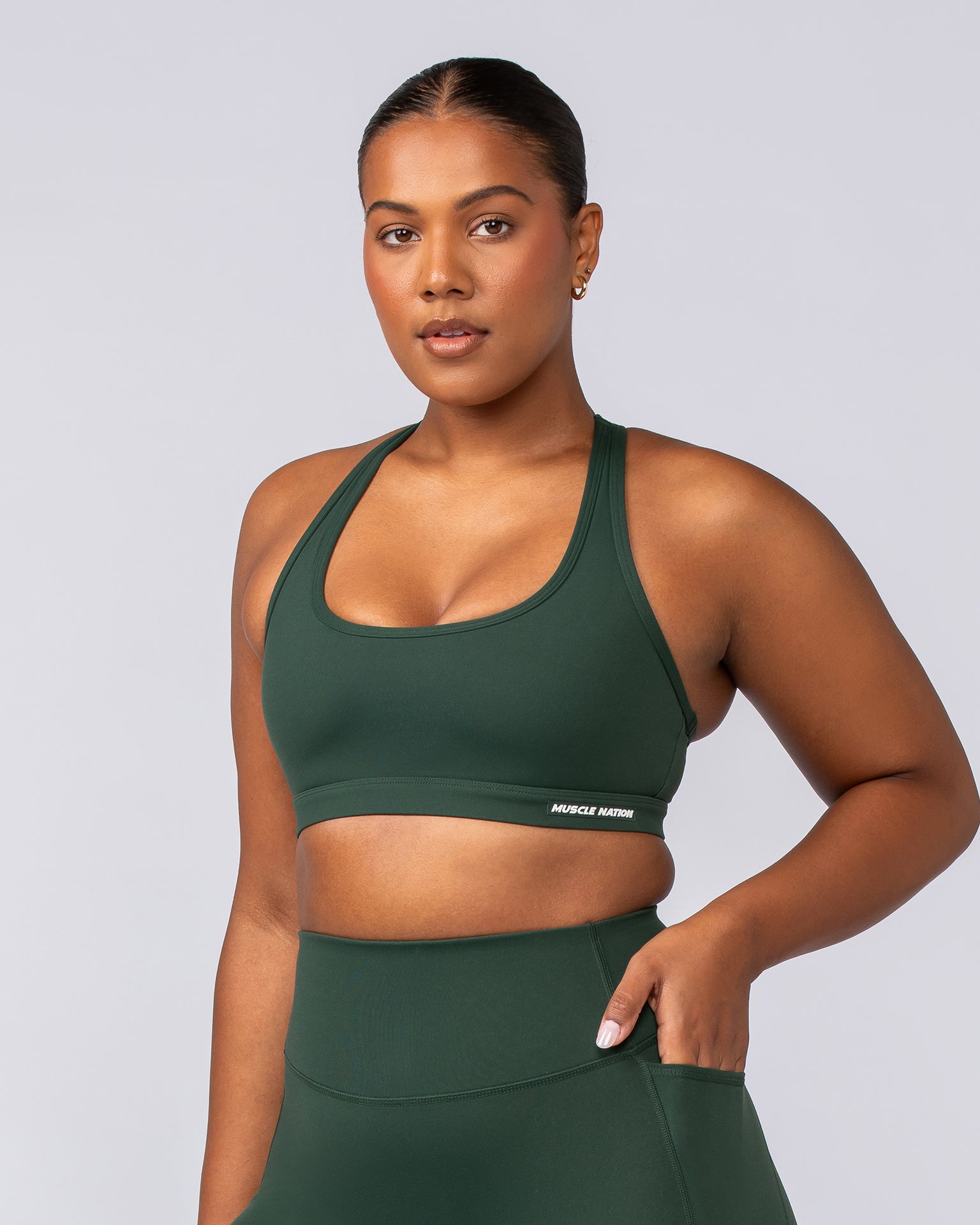 Drew Bra - Forest Green-Sports Bras-XXS-092403FRSGRN-XXS-MNAPPRL40239-3-Muscle Nation
