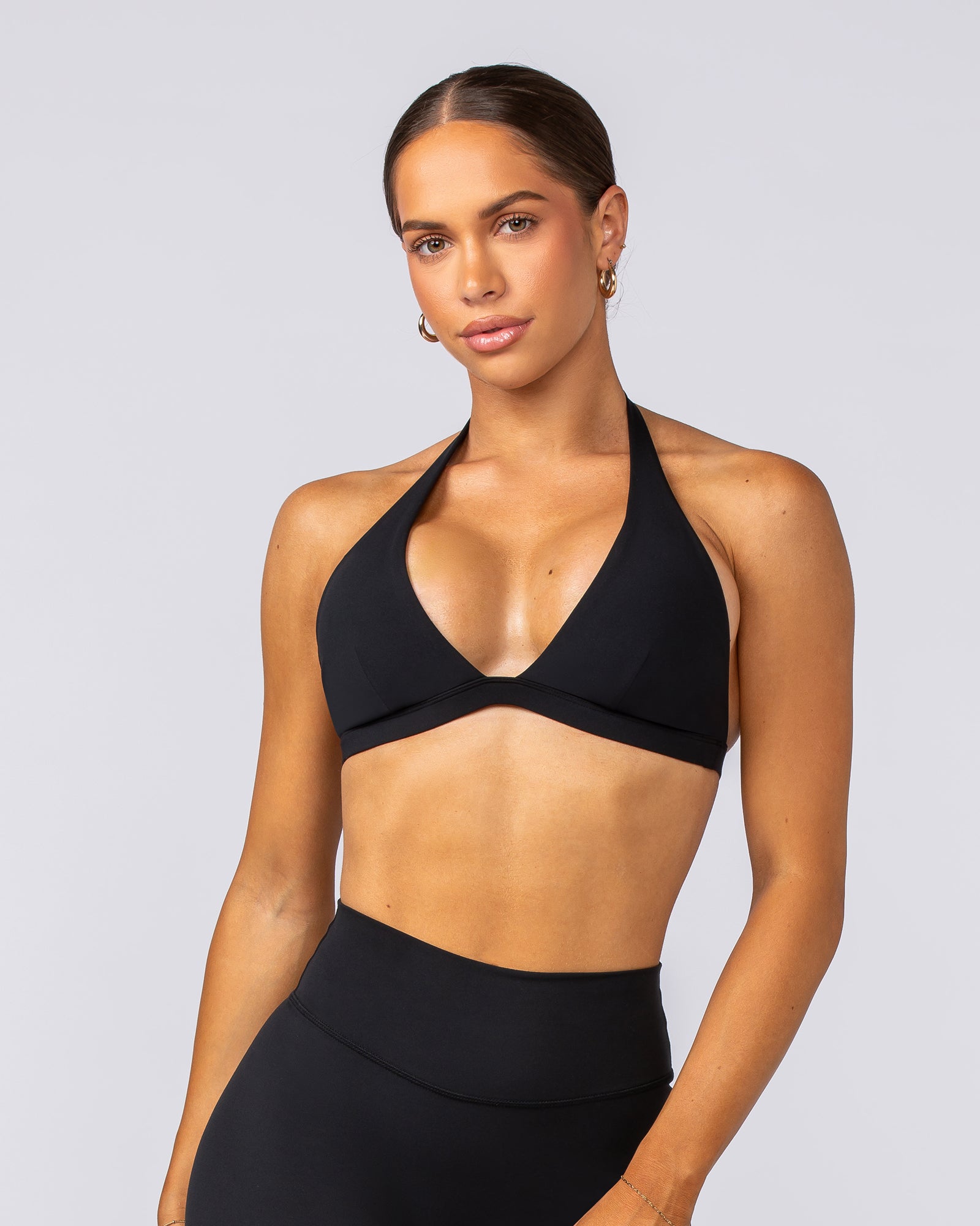 Halter Bralette - Black-Bralettes-XXS-022505BLK-XXS-MNAPPRL40717-2-Muscle Nation