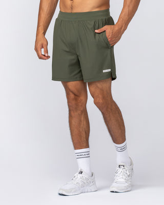 On Repeat Training 5" Shorts - Dark Khaki-Shorts-S-092411DKHAKI-S-MNAPPRL40031-1-Muscle Nation