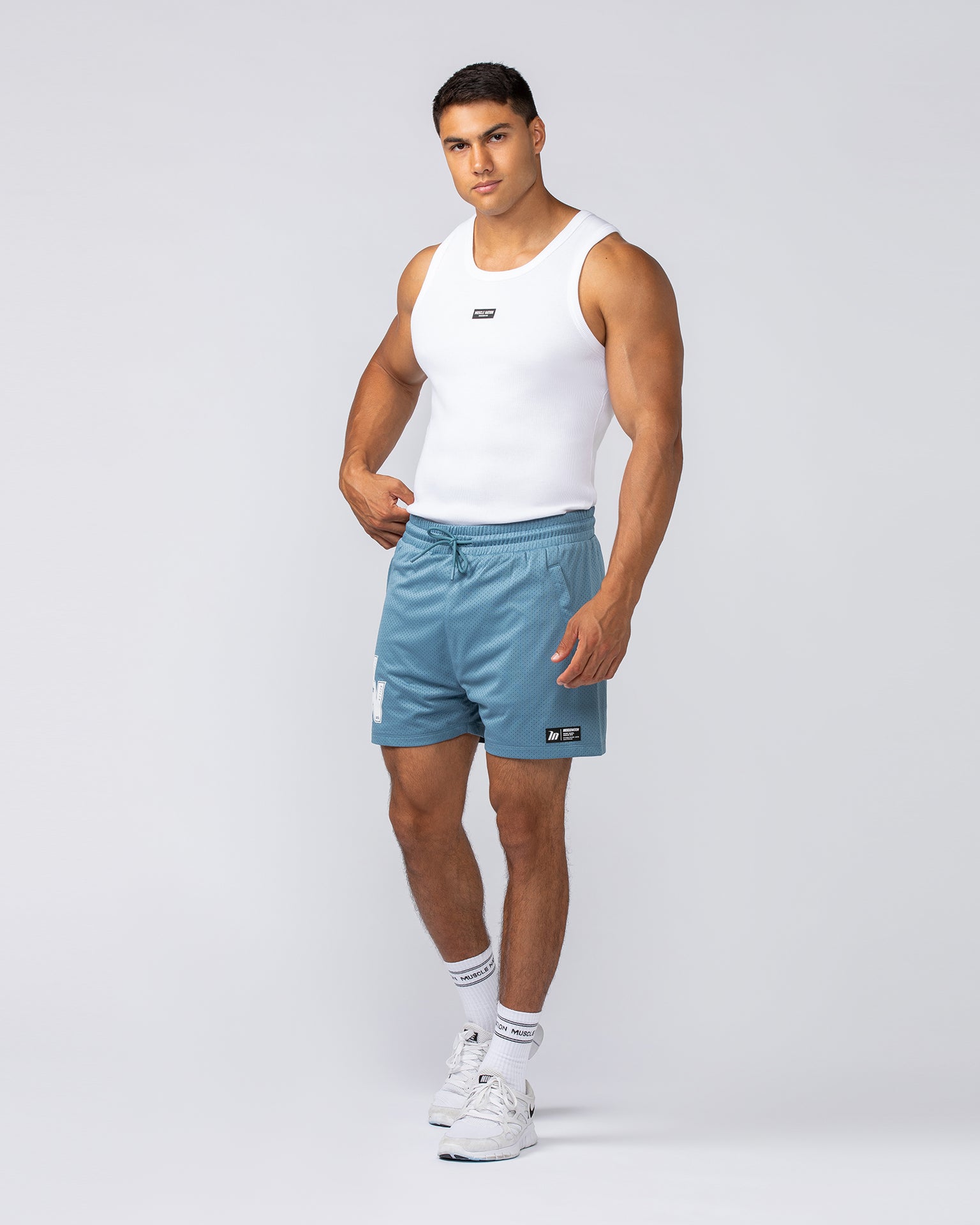 Rib Fitted Training Tank - White-Singlets & Tanks-S-112349WHT-S-MNAPPRL28091-6-Muscle Nation