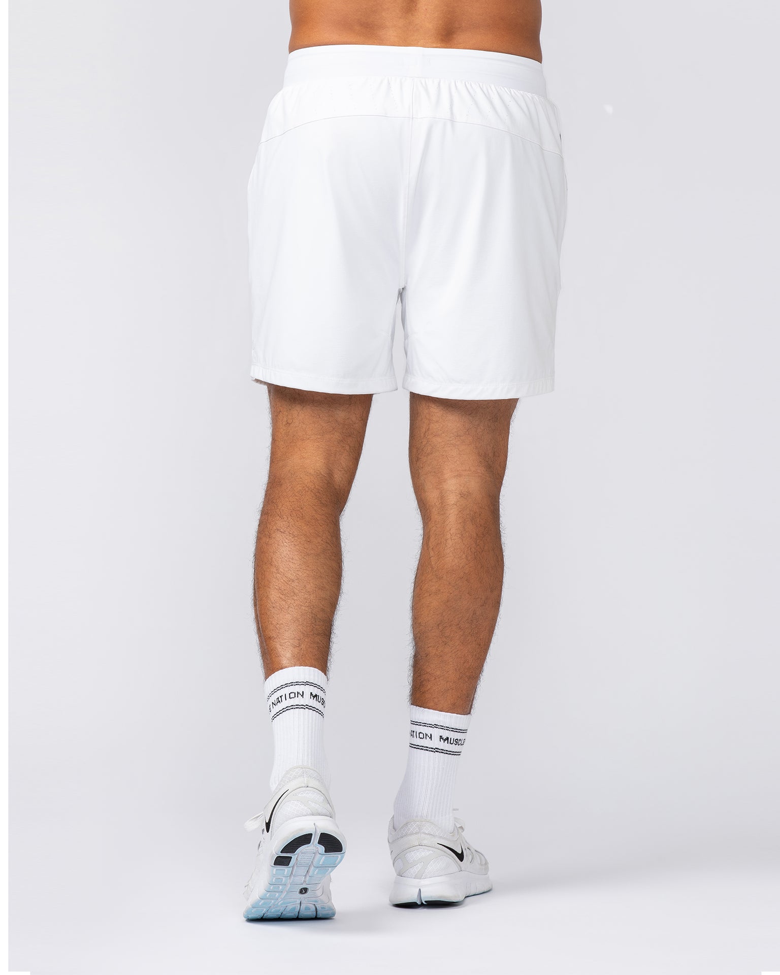 On Repeat Training 5" Shorts - White-Shorts-S-092411WHT-S-MNAPPRL40024-5-Muscle Nation