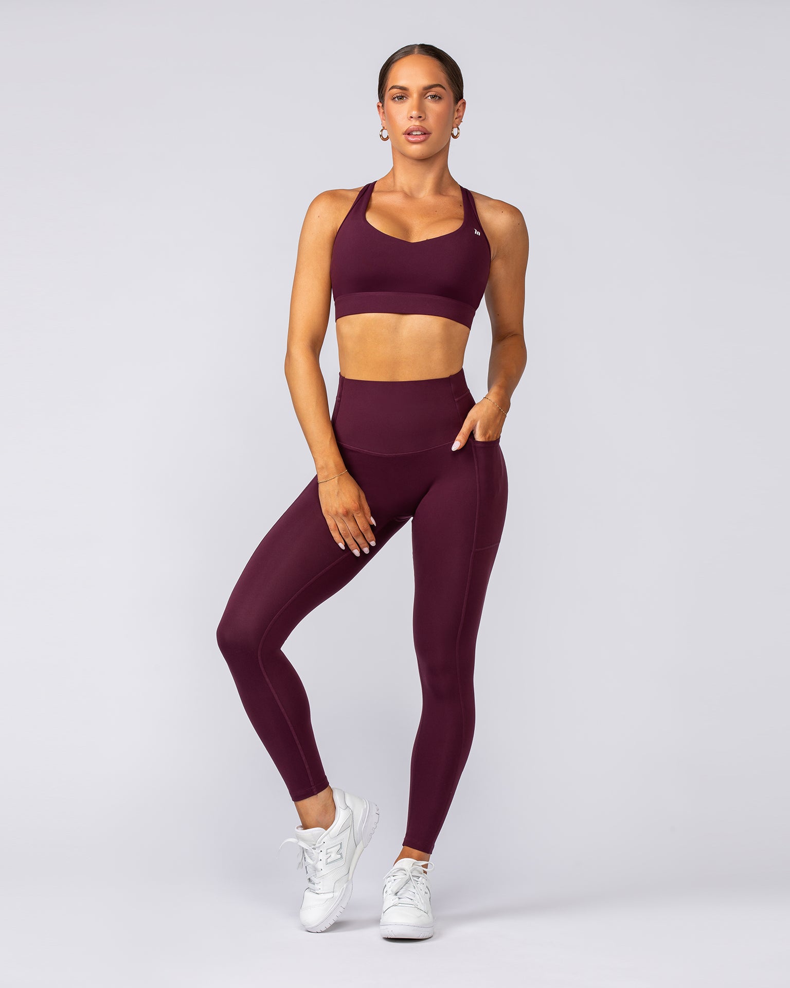 Unrivalled Everyday Pocket Ankle Leggings - Sangria-Leggings-XXS-022504SGRA-XXS-MNAPPRL48878-8-Muscle Nation