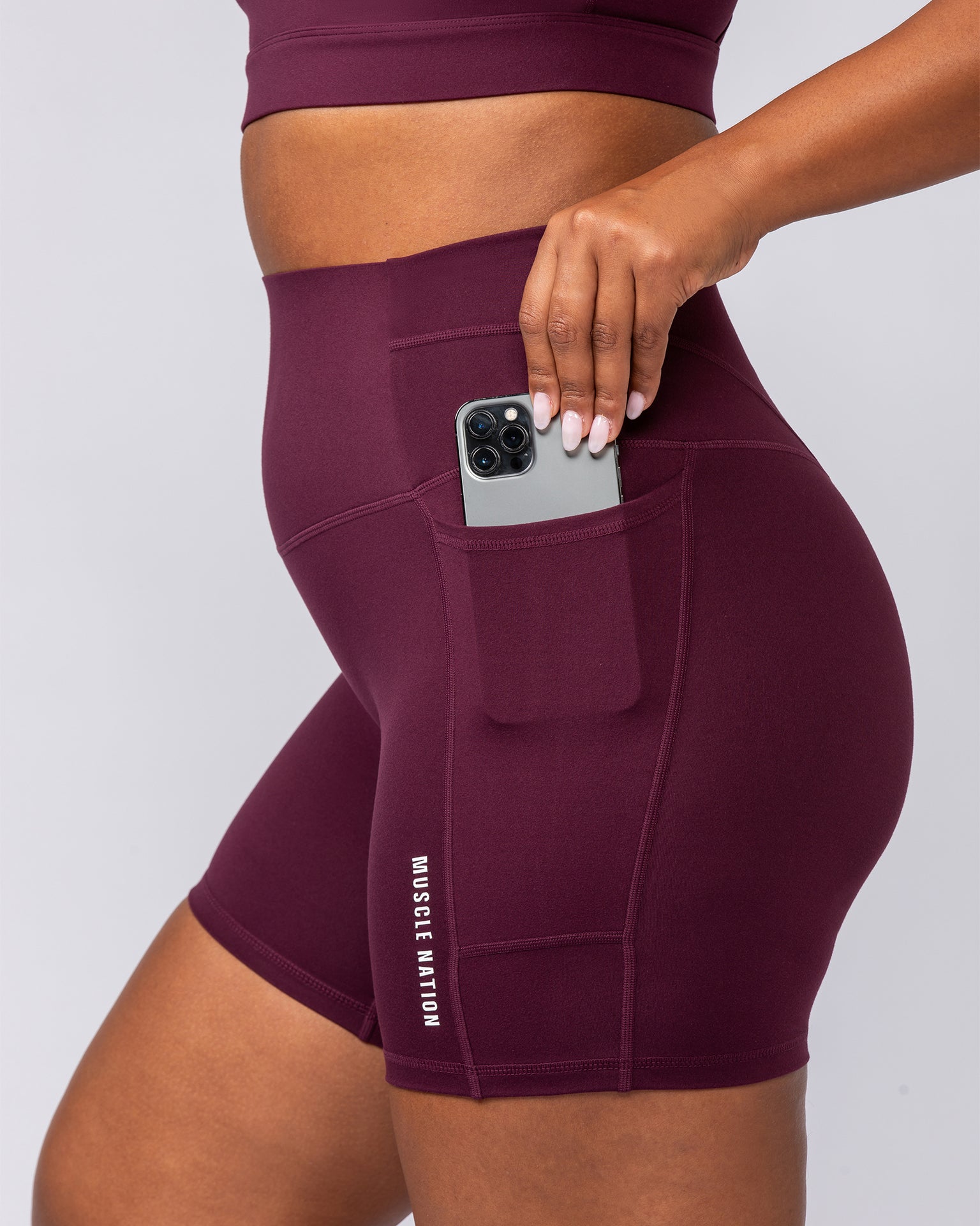 Unrivalled Everyday Pocket Bike Shorts - Sangria-Shorts-XXS-022503SGRA-XXS-MNAPPRL44010-3-Muscle Nation