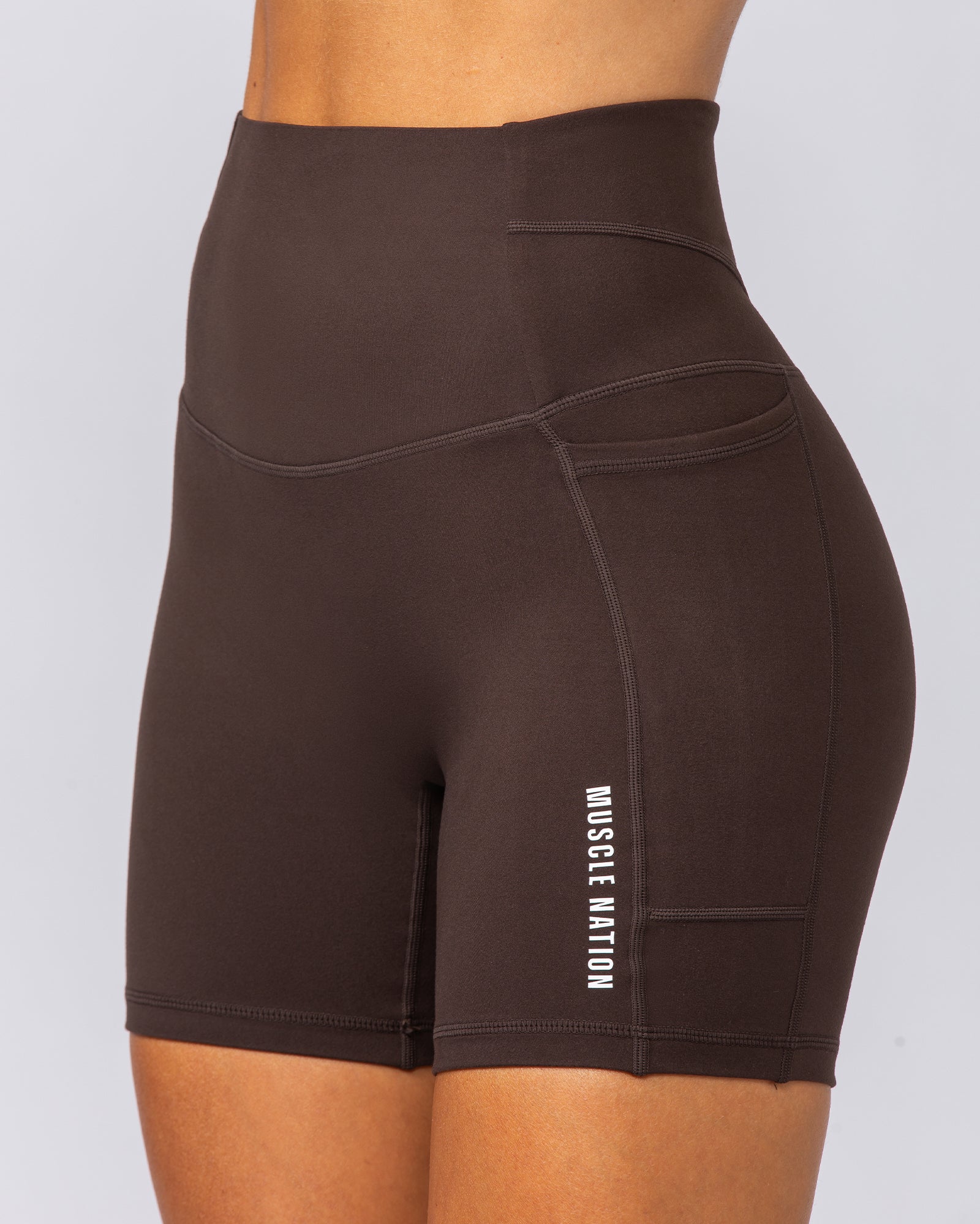 Unrivalled Everyday Pocket Bike Shorts - Cocoa-Shorts-XXS-022503COCOA-XXS-MNAPPRL44009-4-Muscle Nation