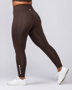 Unrivalled Everyday Pocket Ankle Leggings - Cocoa-Leggings-XXS-022504COCOA-XXS-MNAPPRL48877-1-Muscle Nation