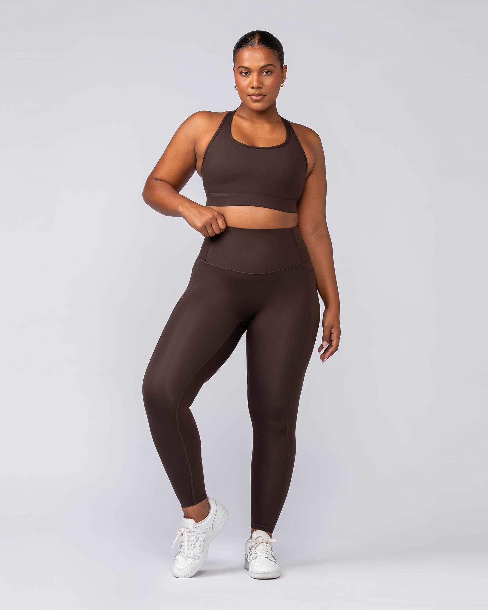 Unrivalled Everyday Pocket Ankle Leggings - Cocoa-Leggings-XXS-022504COCOA-XXS-MNAPPRL48877-8-Muscle Nation