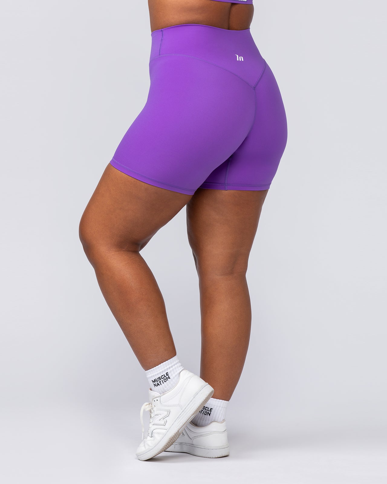 Liberty High Rise Bike Shorts Viola - Muscle Nation women's bike shorts, view 5