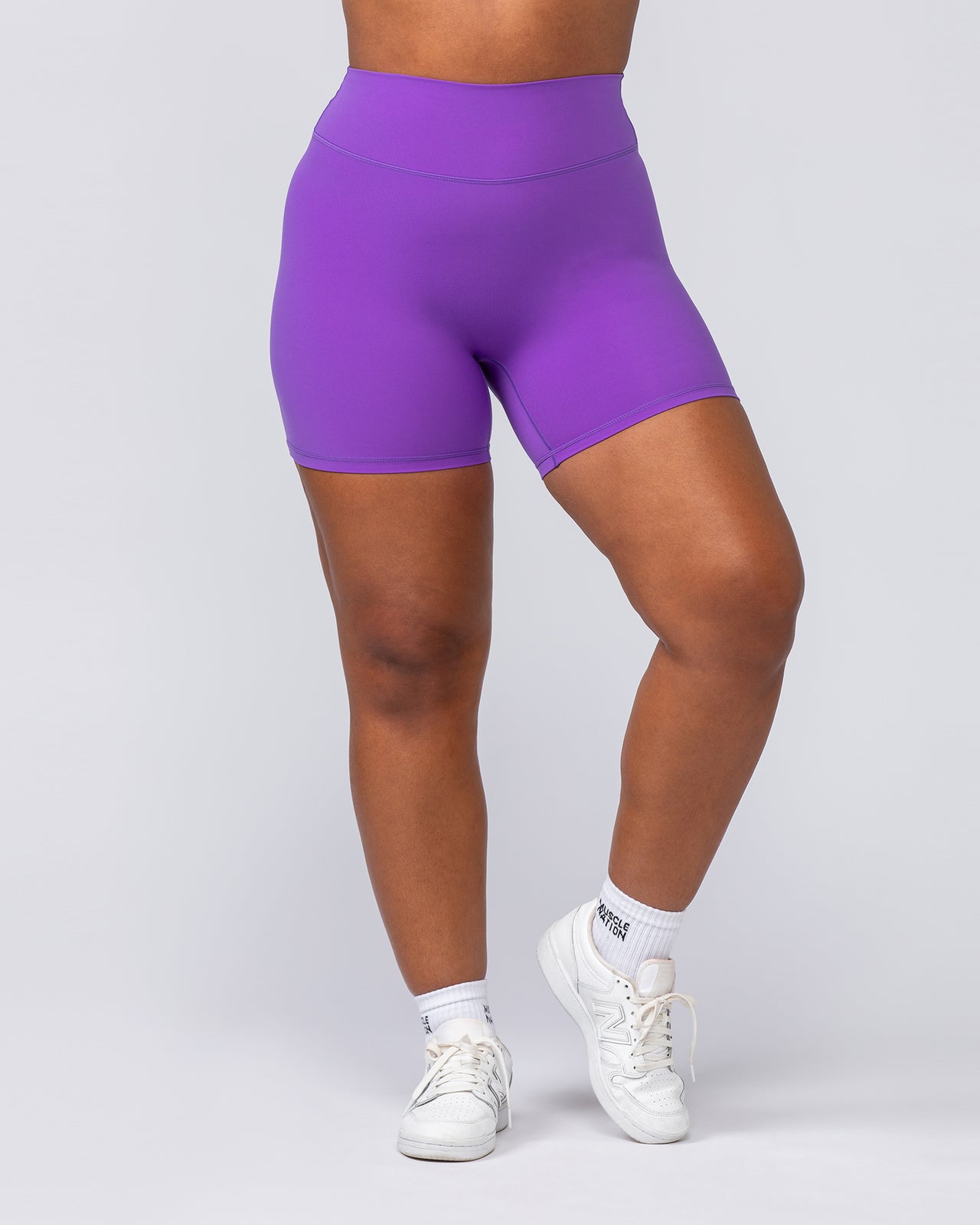Liberty High Rise Bike Shorts Viola - Muscle Nation women's bike shorts, view 3