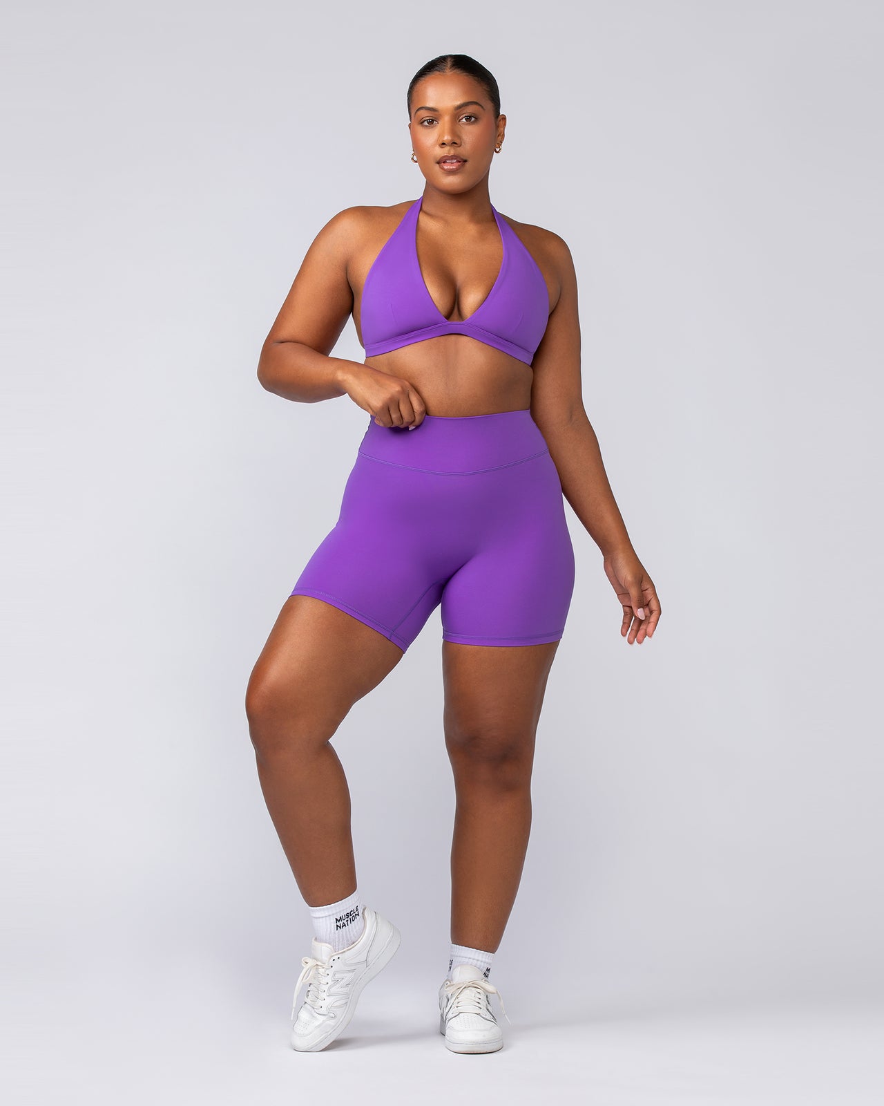 Liberty High Rise Bike Shorts Viola - Muscle Nation women's bike shorts, view 7