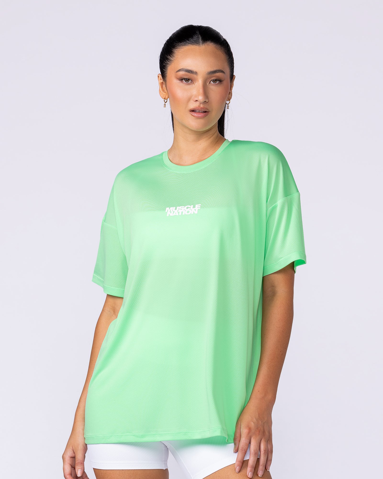 Womens Relaxed Training Tee - Key Lime-T-Shirts-XXS-1125132KYLM-XXS-MNAPPRL45291-3-Muscle Nation