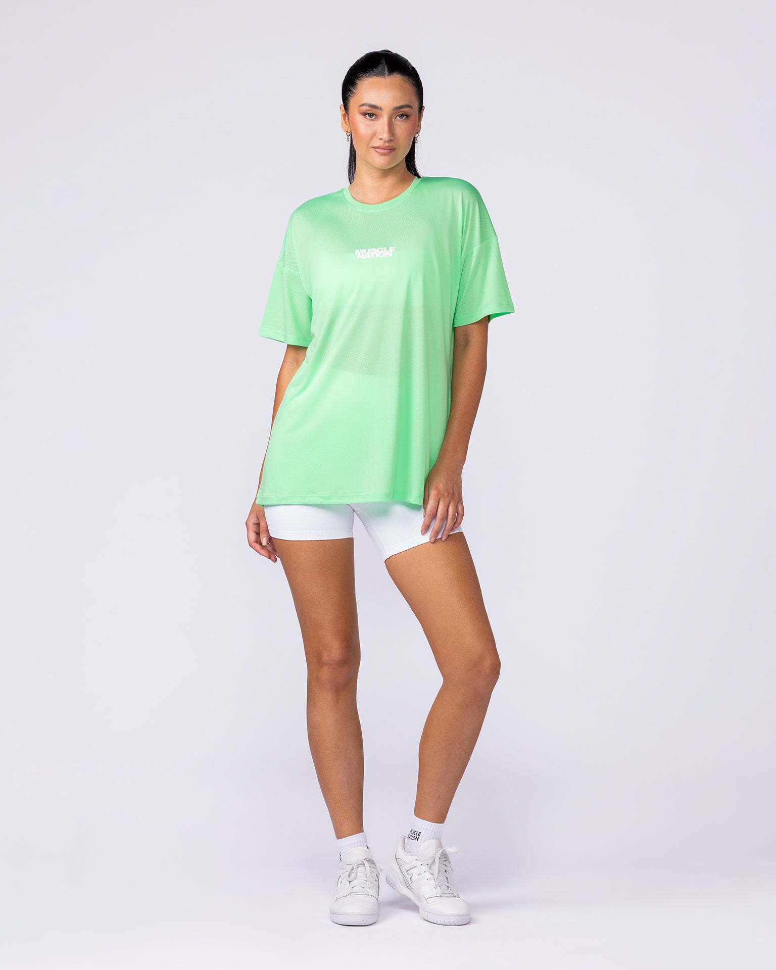 Womens Relaxed Training Tee - Key Lime-T-Shirts-XXS-1125132KYLM-XXS-MNAPPRL45291-7-Muscle Nation