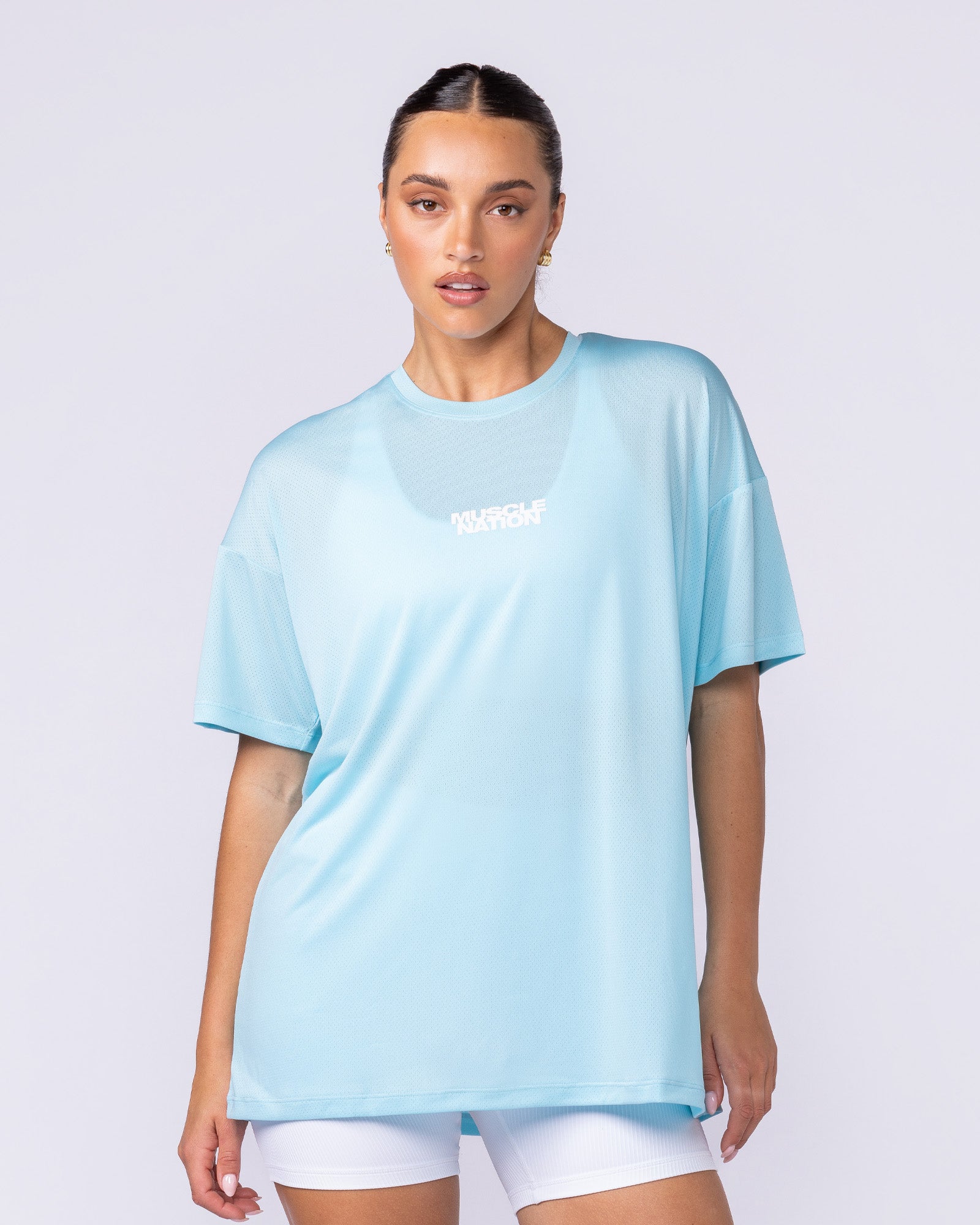 Womens Relaxed Training Tee - Lagoon-T-Shirts-XXS-1125132LGN-XXS-MNAPPRL45300-1-Muscle Nation