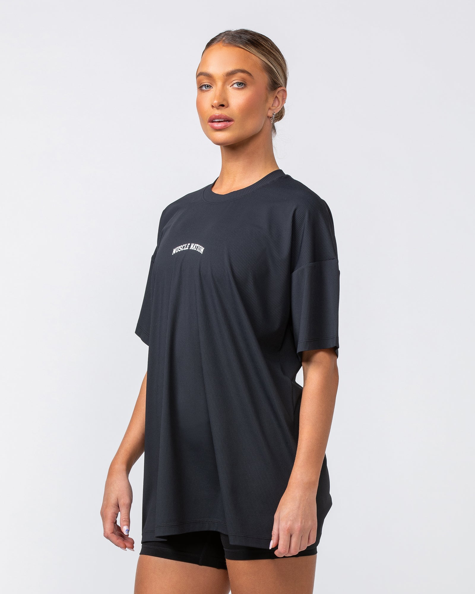 Relaxed Rib Training Tee - Black-T-Shirts-XXS-082424BLK-XXS-MNAPPRL32262-5-Muscle Nation