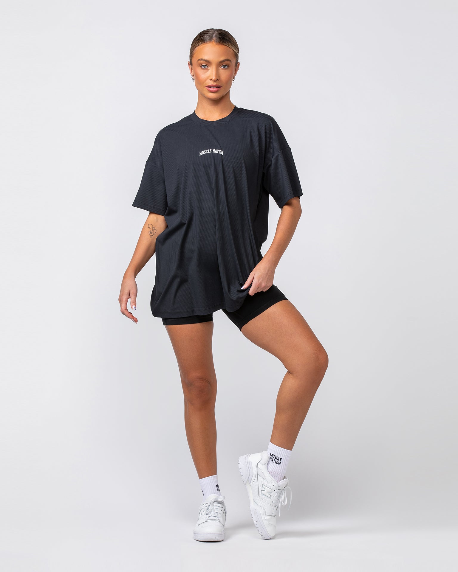 Relaxed Rib Training Tee - Black-T-Shirts-XXS-082424BLK-XXS-MNAPPRL32262-8-Muscle Nation