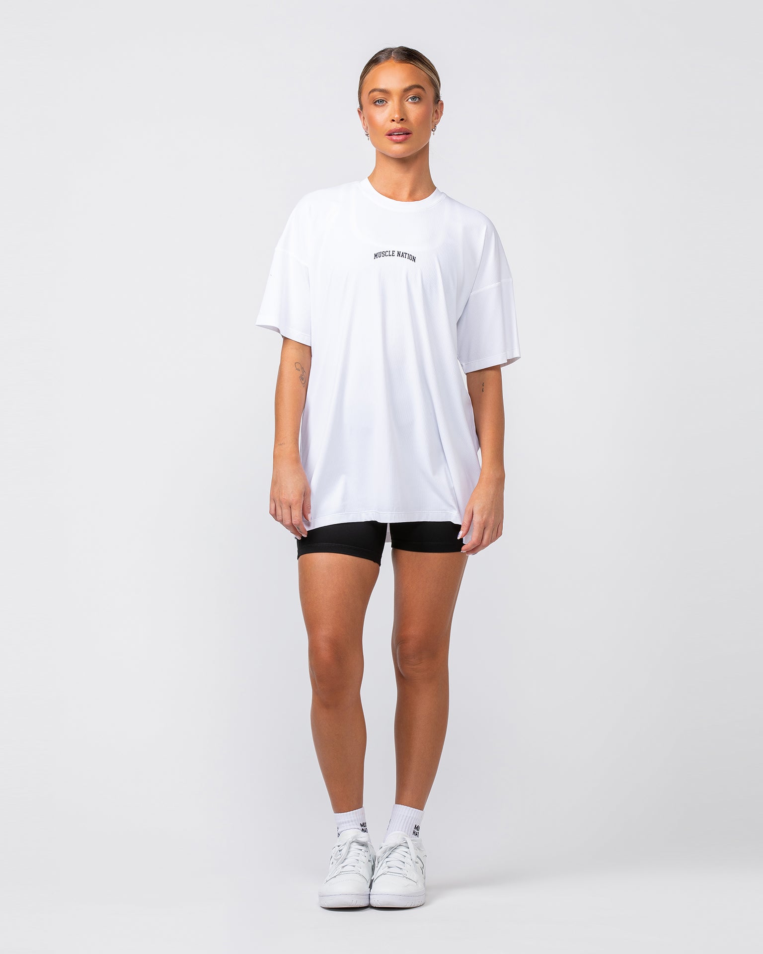 Relaxed Rib Training Tee - White-T-Shirts-XXS-082424WHT-XXS-MNAPPRL32271-6-Muscle Nation