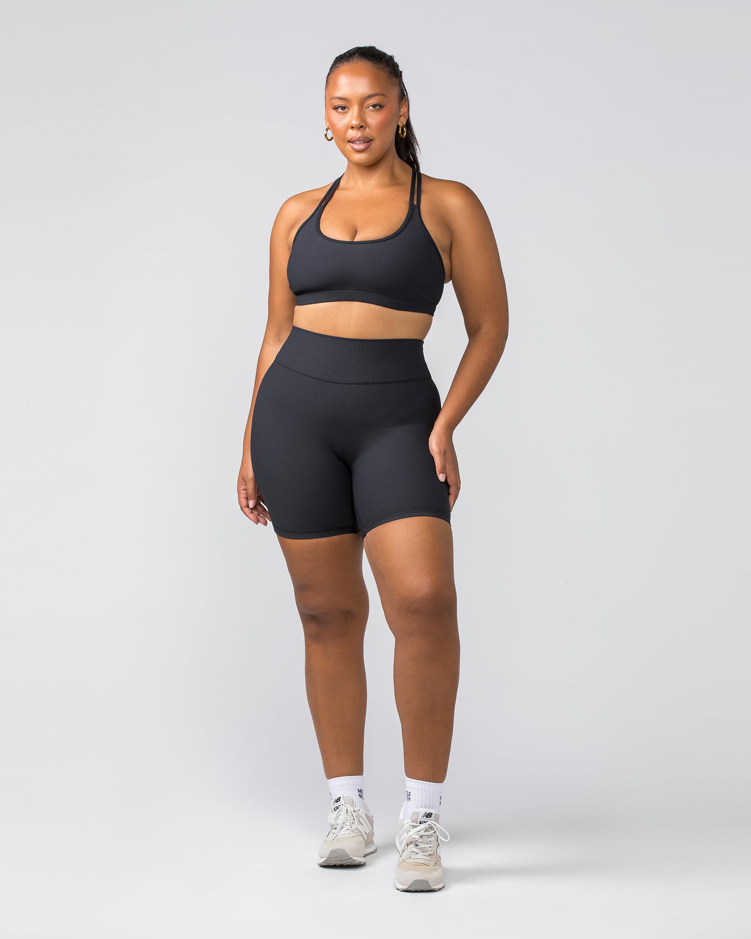 Outlines Rib Bra - Black-Sports Bras-XS-032405BLK-XS-MNAPPRL29782-5-Muscle Nation