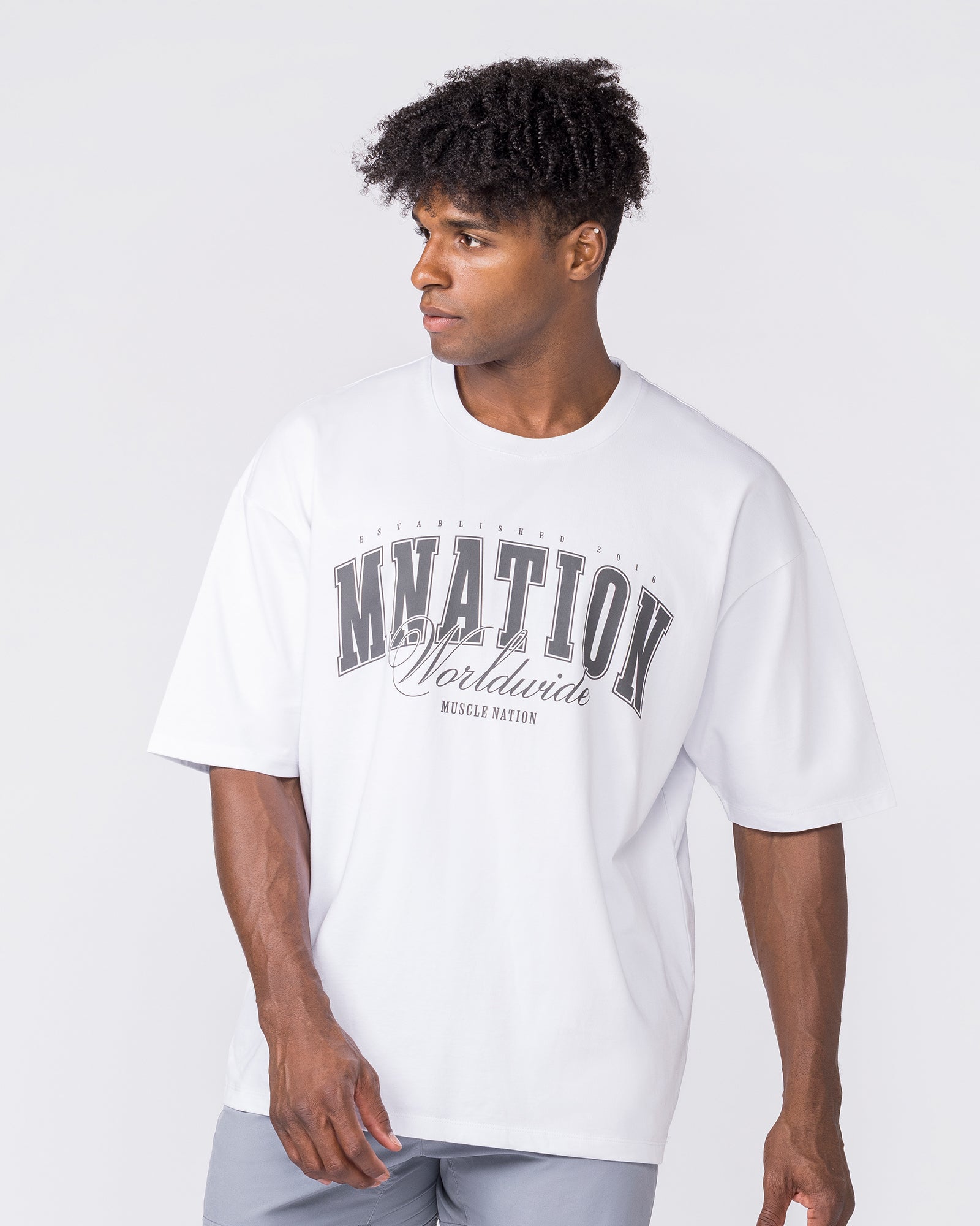 Worldclass Oversized Tee - White-T-Shirts-XS-032632WHT-XS-MNAPPRL49573-1-Muscle Nation