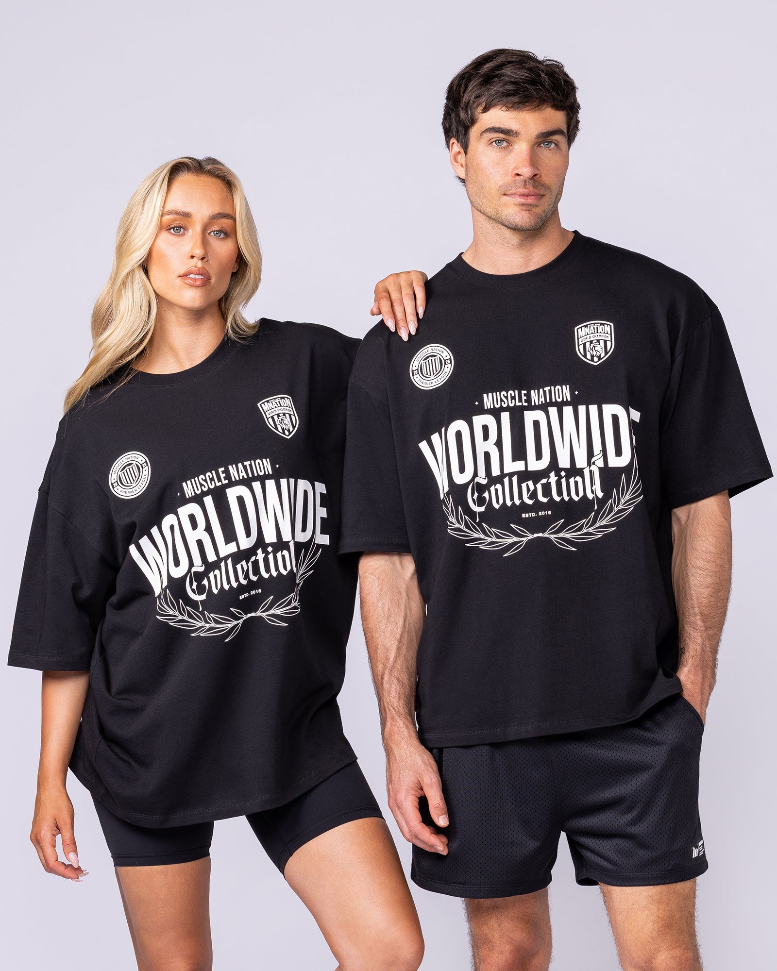 Worldwide Collection Oversized Tee - Black-T-Shirts-XS-1125178BLK-XS-MNAPPRL47856-7-Muscle Nation