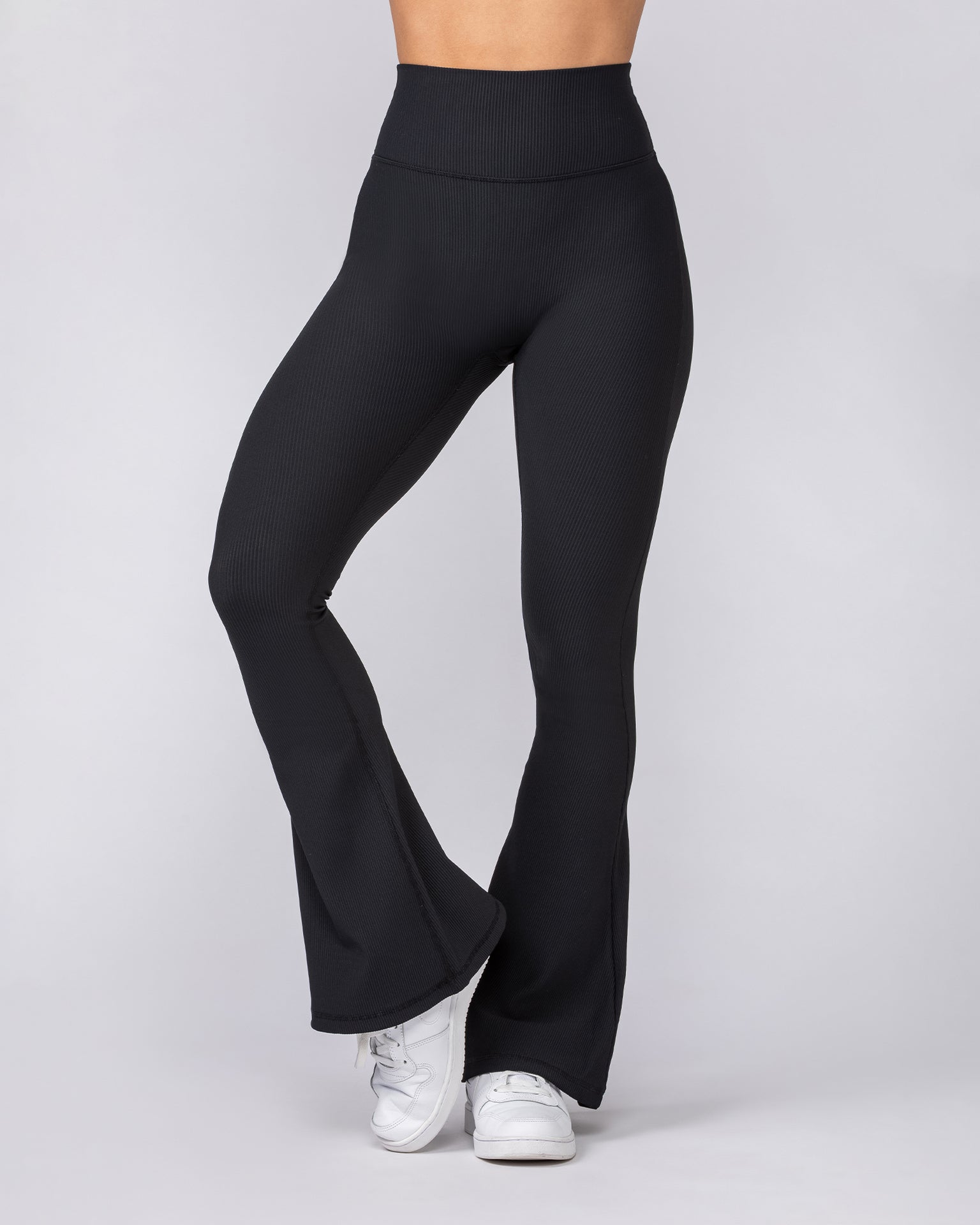 Zero Rise Rib Flare Leggings - Black-Leggings-XXS-042306BLK-XXS-MNAPPRL23429-2-Muscle Nation