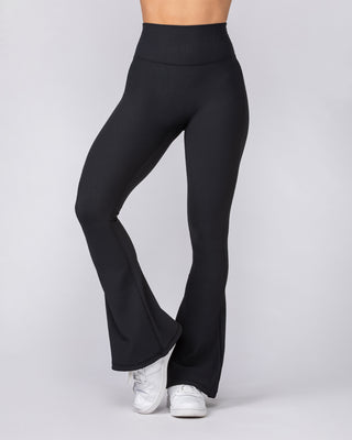 Zero Rise Rib Flare Leggings - Black-Leggings-XXS-042306BLK-XXS-MNAPPRL23429-2-Muscle Nation