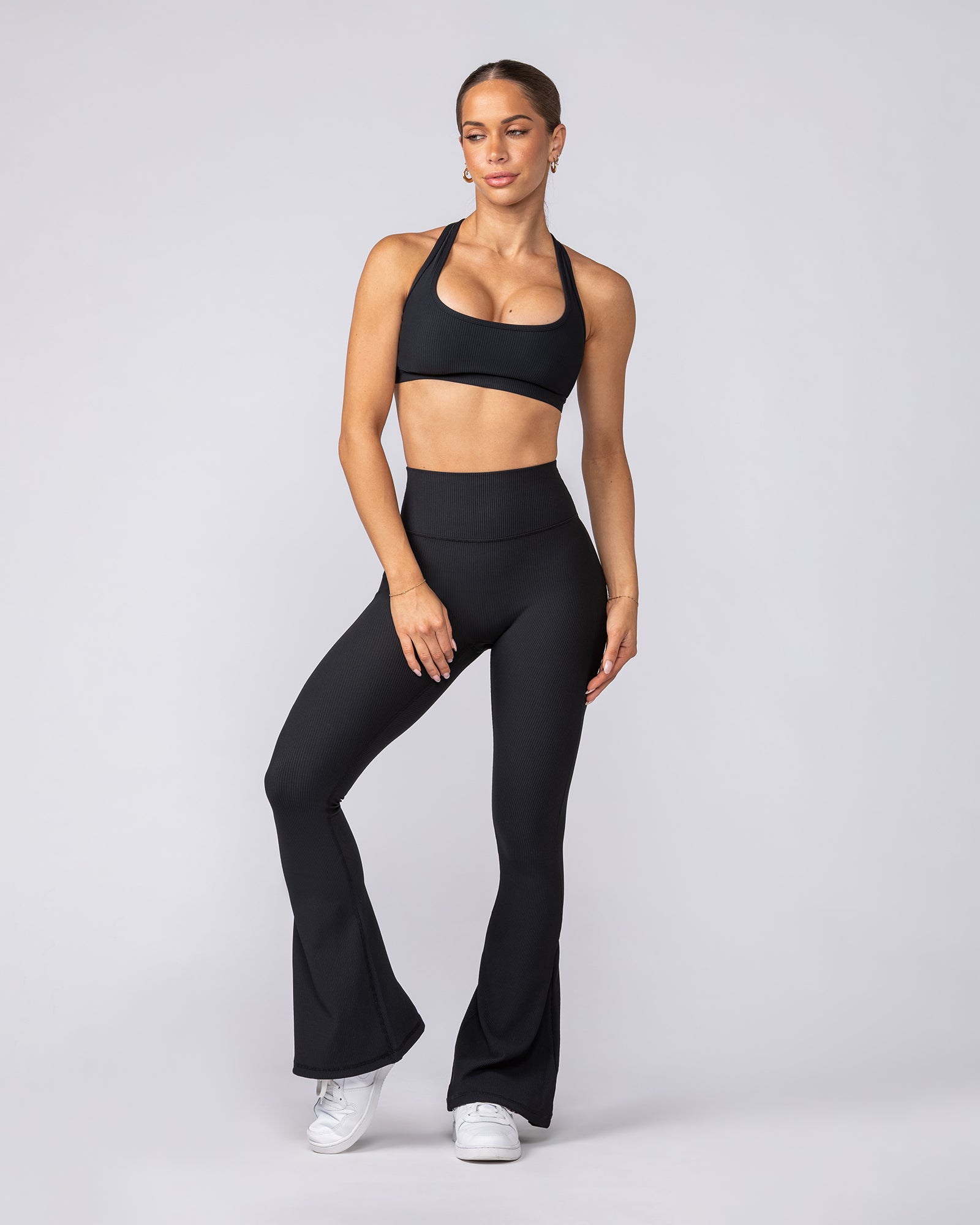 Zero Rise Rib Flare Leggings - Black-Leggings-XXS-042306BLK-XXS-MNAPPRL23429-6-Muscle Nation