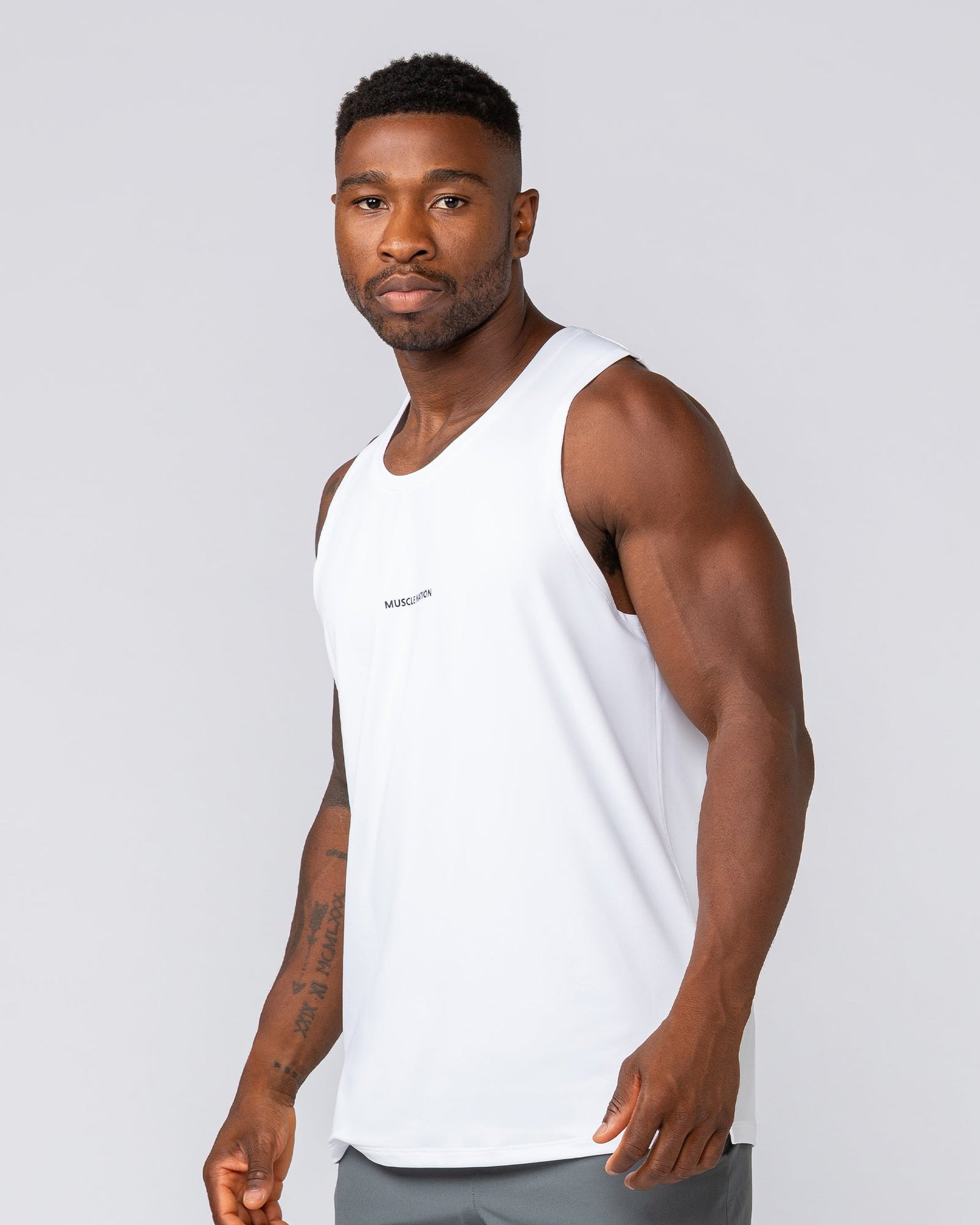 Active Training Tank - White-Singlets & Tanks-S-042508WHT-S-MNAPPRL41887-3-Muscle Nation