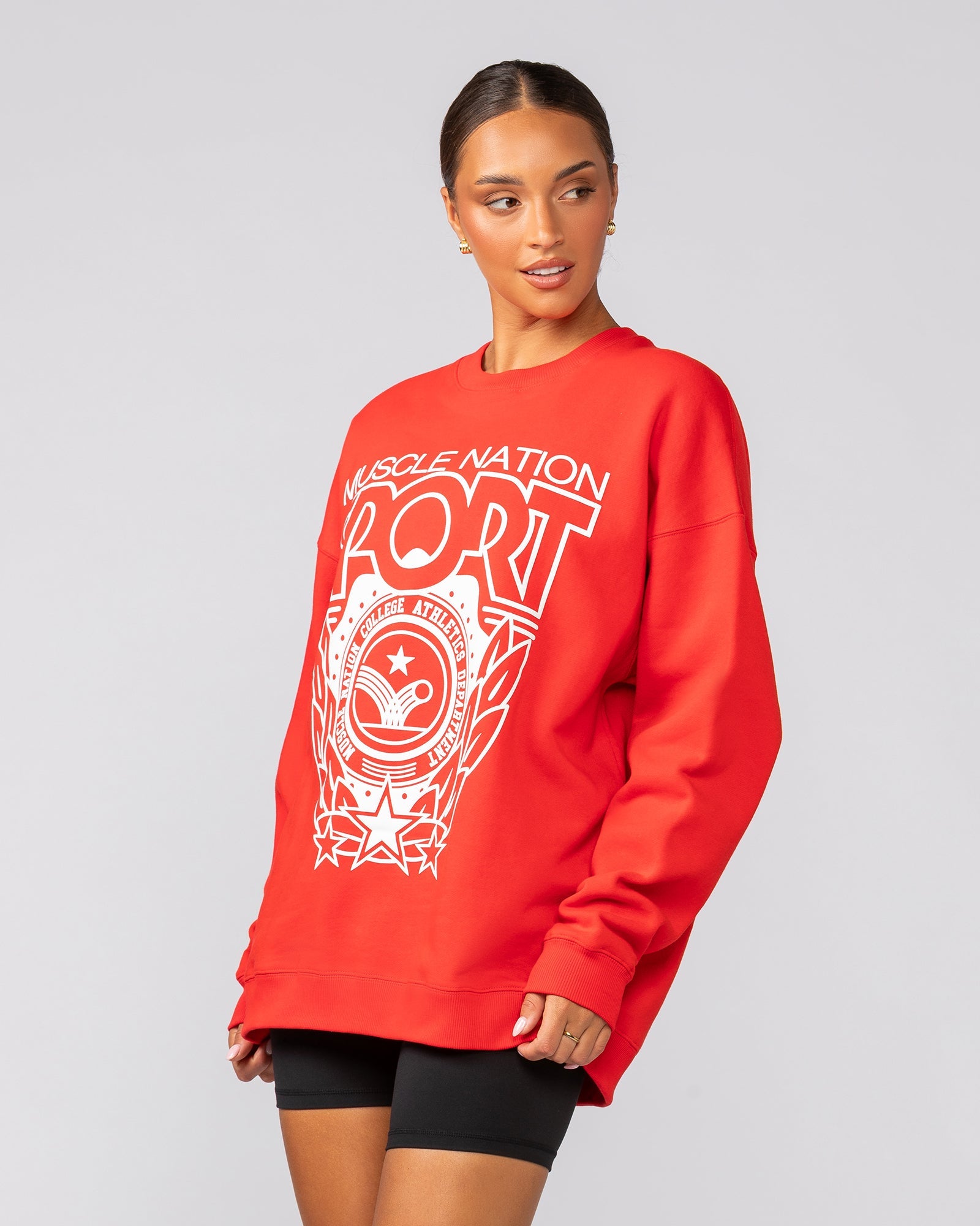 Athletics Oversized Pullover - Salsa-Jumpers & Hoodies-XXS-042541SLSA-XXS-MNAPPRL42278-2-Muscle Nation