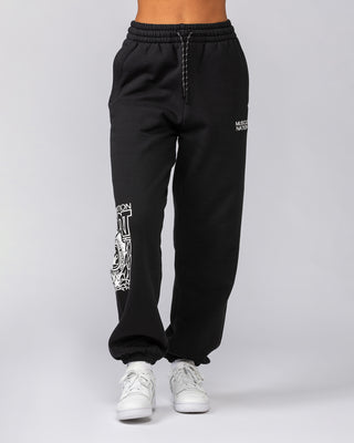 Athletics Slouchy Trackies - Black-Tracksuits-XXS-042544BLK-XXS-MNAPPRL42287-2-Muscle Nation