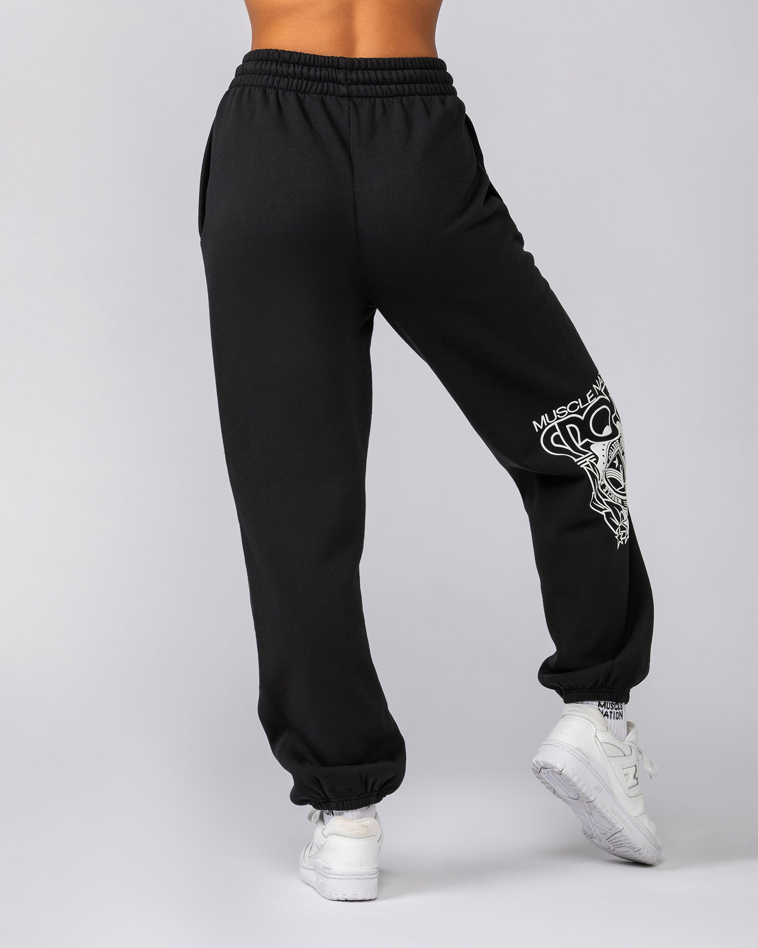 Athletics Slouchy Trackies - Black-Tracksuits-XXS-042544BLK-XXS-MNAPPRL42287-5-Muscle Nation