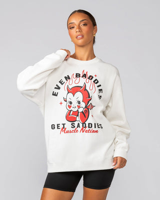 Baddies Oversized Pullover - Vanilla-Jumpers & Hoodies-XXS-042547VNLA-XXS-MNAPPRL41622-1-Muscle Nation