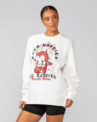 Baddies Oversized Pullover - Vanilla-Jumpers & Hoodies-XXS-042547VNLA-XXS-MNAPPRL41622-2-Muscle Nation