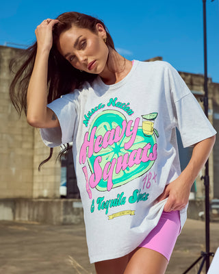 Blanco Oversized Tee - Snow Grey Marl-T-Shirts-XXS-112547SNGRYMR-XXS-MNAPPRL45626-1-Muscle Nation