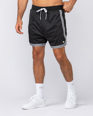 Courtside Basketball 5" Shorts - Black-Shorts-S-112435BLK-S-MNAPPRL35662-1-Muscle Nation