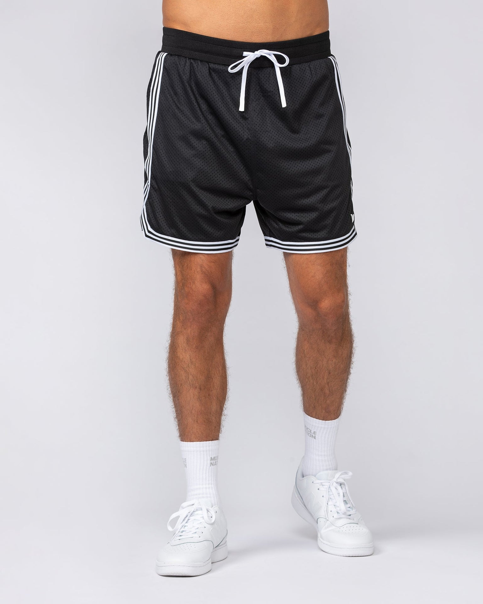 Courtside Basketball 5" Shorts - Black-Shorts-S-112435BLK-S-MNAPPRL35662-2-Muscle Nation