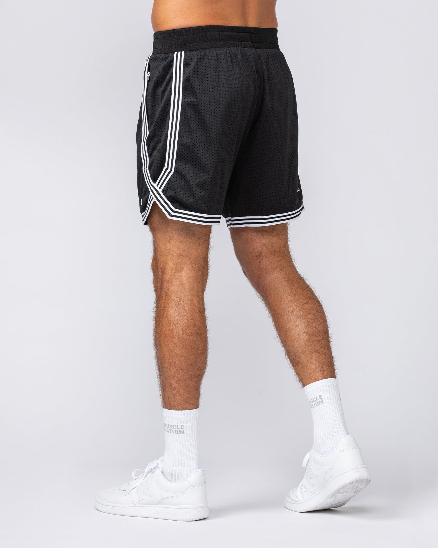Courtside Basketball 5" Shorts - Black-Shorts-S-112435BLK-S-MNAPPRL35662-4-Muscle Nation
